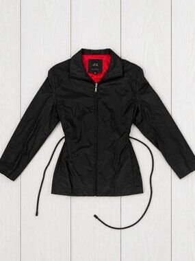 Vintage JLC New York Women's Black Mid-Length Outerwear Jacket Size L